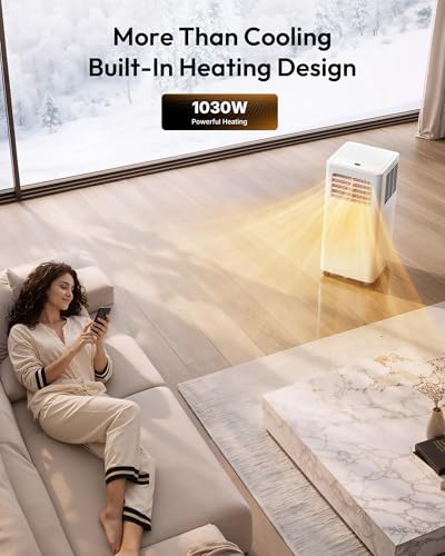 Image of EUHOMY Portable Air Conditioners 12,000 BTU, 5 in 1 Smart AC Unit with Wi-Fi APP Control, Cool, Fan, Dry, Heat, Sleep Mode, Up to 550 Sq.Ft with Remote & 24H Timer, Installation Kits, for Bedroom