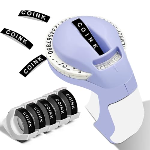 Portable Embossing Label Maker, 5 Tapes, Purple