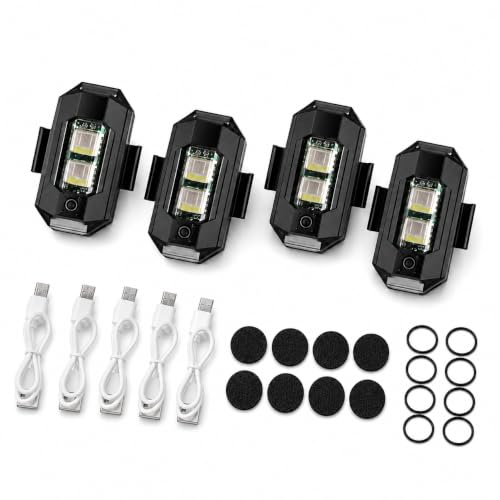 4Pcs LED Strobe Drone Light 7 Colors USB Charging Flying