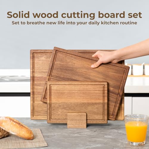 Set de 3 tablas de cortar de madera acacia sólido muso wood miniatura 3