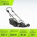 Murray Rasenmäher Elektro 2-in-1 LE380E - Rasenmäher Elektrisch 1600W/38cm mit Grasfangbox 45L für Rasenflächen bis zu 500m2 - Elektro Rasenmäher mit Ergonomischer Softgriff und Überlastschutz