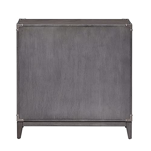 Image of Leick Home 24010 Beckett Cabinet, for Living, Foyer, Entry Way, Dining Room, Bedroom, Anthracite /Pewter, Grey, Small