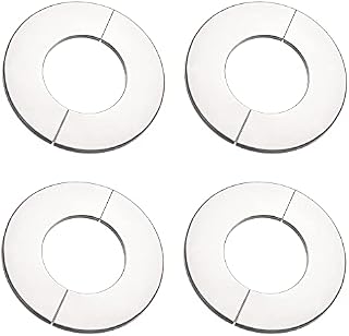 sourcing map Wall Split Flange, Stainless Steel Round Escutcheon Plate for 28mm Diameter Pipe 4Pcs