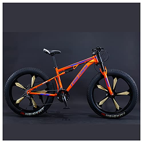 MEVZHH Bicicletas de Montaña, Bicicleta de Montaña de Cola Dura de Neumáticos Grasos de 26 Pulgadas, Doble Mdepensión Y Horquillansión Bicicleta de Montaña de Todo Terreno para Hombres Y Mujeres/24 Ve