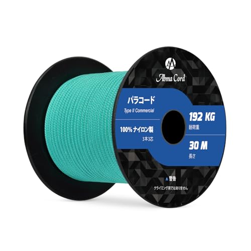 Abma Cord �p���R�[�h 3mm 3�c 30m 100���i�C���� ���[�v �҂� �L�����v �A�E�g�h�A�p �ω׏d192kg-�A�V�b�h�u���[