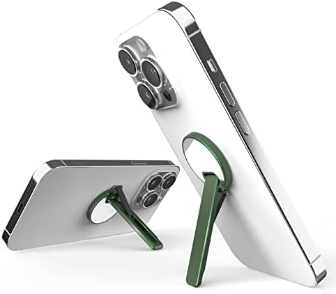 KNKD NIaN Phone Kickstand, Stick on Phone Back or Case Invisible, Angle Adjustable, Sturdy Metal Stand Attachment, Universal Portable Holder for Phone, Hands-Free, Video Recording Anywhere - Green