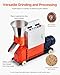 VEVOR Feed Pellet Mill Machine, 5 mm Animal Feed Pellet Making Machine, 3KW 240V Animal Food Granulator Mill Machines with 3 Pressure Rollers & 4 Wheels, Ideal for Poultry, Livestock, Farm Animals
