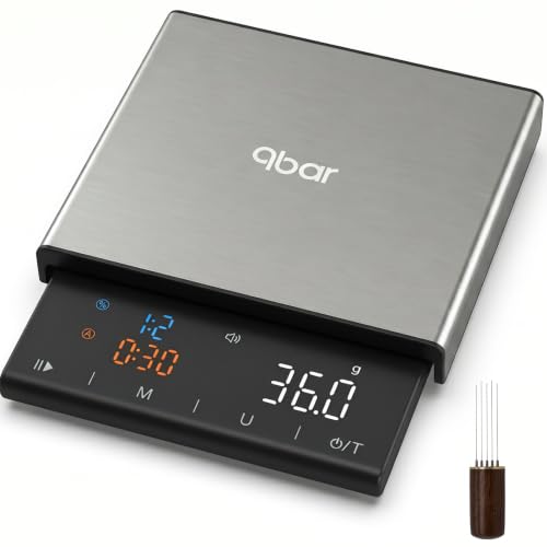 9bar Coffee Scale with Timer, WDT Tool, 0.1g Precision - USB-C Rechargeable Coffee Scale, LED Display, Ratio Mode - Stainless Steel Brewing Scale 3kg