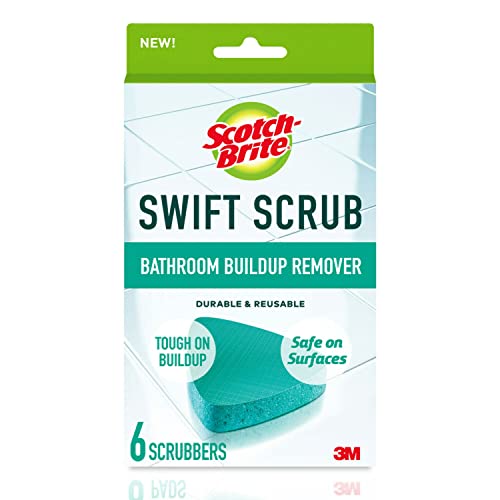 Scotch-Brite Swift Scrub Bath Cleaner Scrubbers, Soap Scum Remover for Cleaning Bathroom, Bathroom Scrubber Pads Safe for Tile, 6 Bathroom Cleaner Scrubbers Scotch-Brite Swift Scrub Bath Cleaner Scrubbers, Soap Scum Remover for Cleaning Bathroom, Bathroom Scrubber Pads Safe for Tile, 6 Bathroom Cleaner Scrubbers