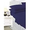 CreationsMart Luxury Percale Polycotton Bedding 40CM/16 Extra Deep Fitted Sheets In 14 Colours (Navy, Double)