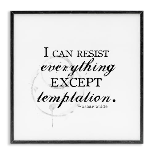 Oscar Wilde Quote Vintage Stain Motif, 17 x 17 Inch Framed Giclée Print