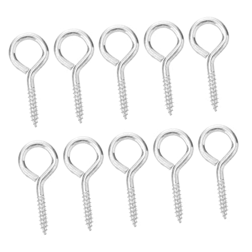 Zerodeko 10piezas Gancho De De Alta Resistencia Tornillos Autorroscantes Para Madera Fijación De Cables y Cables Uso Interior y Exterior Resistente Corrosión