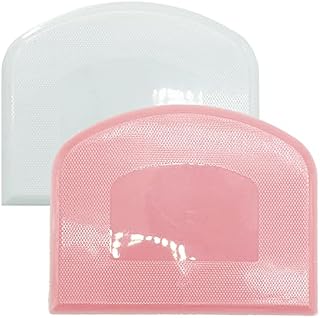 Set of 2 Dough Scrapers Bowl Scraper Plastic Pastry Bread Dough Cutter Flexible Cutter Chopper Home Kitchen Tools Bakeware for Baking(Pink+White)