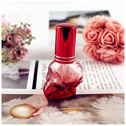 FrEshn Glasflasche 8ml Persönlichkeit Farbe Schädelform Nachfüllbare Flasche Tragbare Leere Parfüm Flasche Reisen Mini Spray Parfum Flaschen Glasflasche (Size : Red)