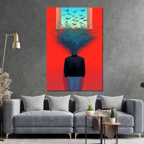 Toile Éclosion d'esprit surréaliste XINBAO 50x70 cm encadrée