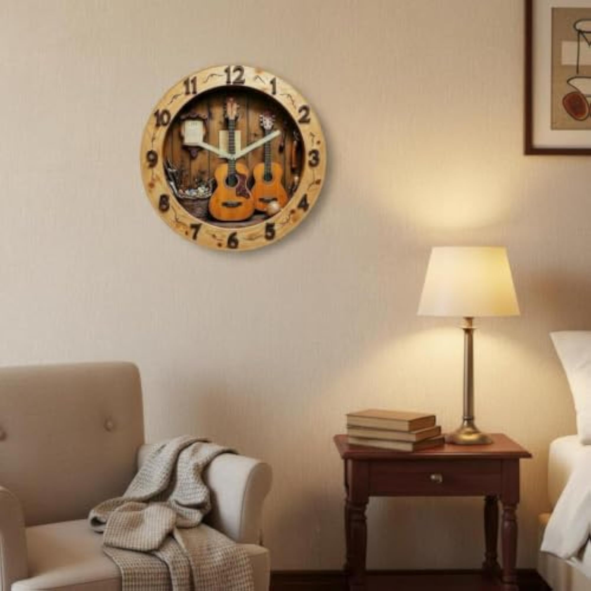 Round Decorative Wall Clock, Silent Non-Ticking
