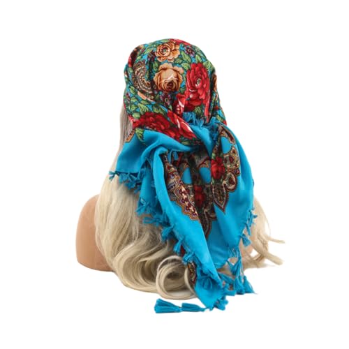 Ladies fashion printed headscarf Rose large flower retro multi-functional dust protection casual dress scarf shawl