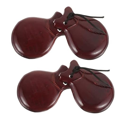 Parliky Acessórios Para Instrumentos Musicais 1 Par De Castanholas De Flamenco Quebra-Cabeça De Madeira Marrom Espanha Brinquedo Educativo