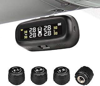 Jansite Solar Tire Pressure Monitoring System TPMS Universal Installed on Windowshield Wireless