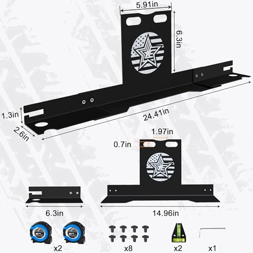 Image of Wheel Alignment Tool with Imperial Tape Measure, Upgraded Automotive Alignment kit Without Removing Calipers, Heavy-Duty Stainless Steel Toe Alignment Plates for Most Cars, Trucks and SUVs