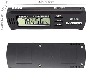Inkbird ITH-10 Digital Thermometer and Hygrometer Temperature Humidity Monitor for Aging Box Guitar Ukulele