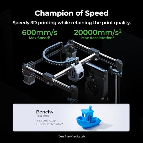 Image of Creality K1C 3D Printer, 600mm /s Fast Speed Auto Leveling 3D Printers with AI Camera for 300C Printing, Switchable Silent Mode Reliable Carbon Fiber 3D Printing 220 * 220 * 250mm