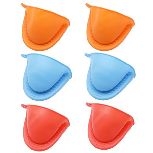 3 Paar Mini-Ofenhandschuhe,Ofenhandschuh aus dickem Silikon, Hitzebeständig,Silikon Handschuhe Backofen,perfekt zum Kochen, BBQ, Grillen (Blau + rot+ Orange) 3 Paar Mini-Ofenhandschuhe,Ofenhandschuh aus dickem Silikon, Hitzebeständig,Silikon Handschuhe Backofen,perfekt zum Kochen, BBQ, Grillen (Blau + rot+ Orange)