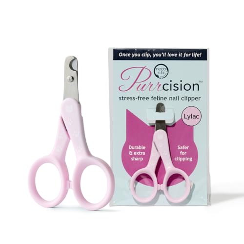 Necoichi Purrcision Feline Nail Clippers | Lever Principle Cat Nail Clipper | Butter-Smooth Cuts | Made in Japan, Seki Swordsmith Craftsman | Stainless Steel Cat Claw Trimmer for Indoor Cats (Lilac)