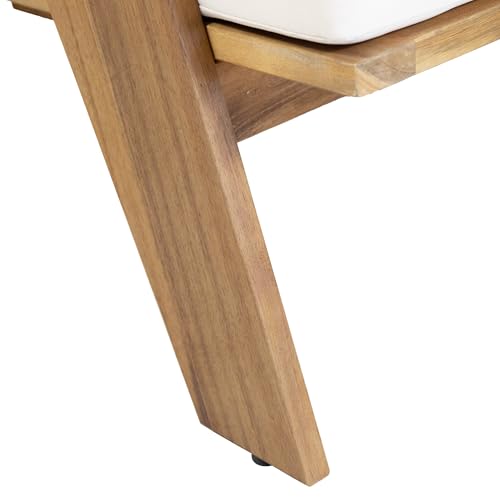 Merax 2 Pcs Outdoor Acacia Wood Club Chairs Patio Conversation Set with Cushions,Teak Finish