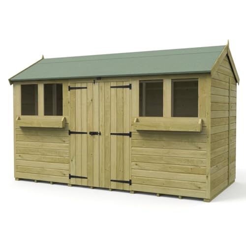 Image of Total Sheds 12 x 7 ft Apex Summer Shed, Tanalised Pressure Treated, EPDM Roof, 15 Year Warranty