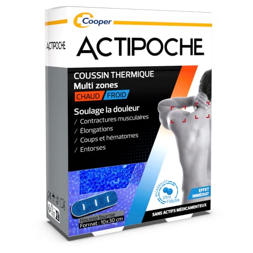 ACTIPOCHE - Coussin thermique - Thermothérapie - Contractures musculaires et douleurs articulaires - Multi-zones - Microbilles - 1 unité