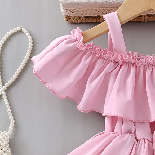 VINUOKER Toddler Girls Princess Party Dress Little Girl Summer Dress Off-Shoulder Suspender Sundress4