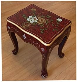 CWD Oriental Chinese Furniture, Red Lacquer Dressing Table Set with Mirror & Stool