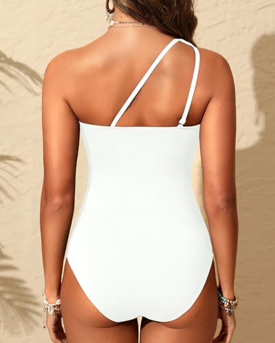 Image of Aqua Eve Women Mesh One Piece Swimsuit - Tummy Control One Shoulder Bathing Suit Cut Out Swimwear 2026