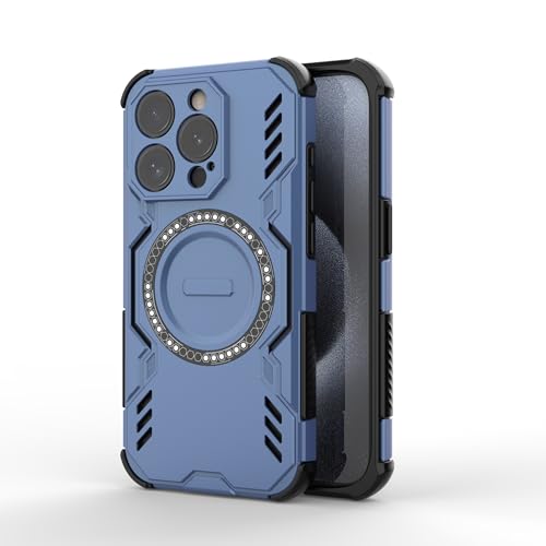 Coque iPhone 15 Pro antichoc et fine, protection intégrale robuste compatible induction bleu