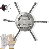 Pack of 3 Universal Replacement Brush Cutter Heads for String Trimmers. Steel Trimmer Head + Anti-Fog Safety Goggles and Cut-Resistant Gloves. Trimmer Head for Lawnmowers, Strimmers, and Edgers.