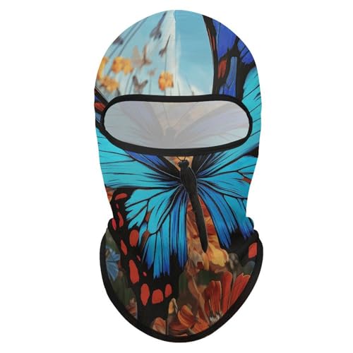 Máscara facial de pasamontaña con diseño de mariposa grande para hombre y mujer, protección solar, transpirable, cubre todo el cráneo para senderismo, ciclismo, correr, conducir miniatura 7