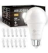 DAYBETTER 12 Pack A19 LED Light Bulbs, 100 Watt Equivalent LED Bulbs, Long Lifespan High Brightne...