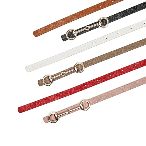 Women's Decorative Belt Belt Women PU Leather Material Alloy Circle Round Buckle Thin Casual Formal Versatile Style4