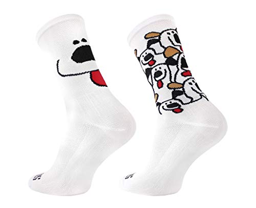 SUPPORT Herren Radsocken atmungsaktive Technologie rutschfeste Faser Unisex lustige Muster Radfahrer Zubehör für Wandern Laufen Klettern Radfahren Essentials, Dogs Are Dogs, Größe 42-44 EU