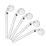 5Pcs Glass Oil Burner Glass Pipe Clear Thick Glass Oil Pipe Blue