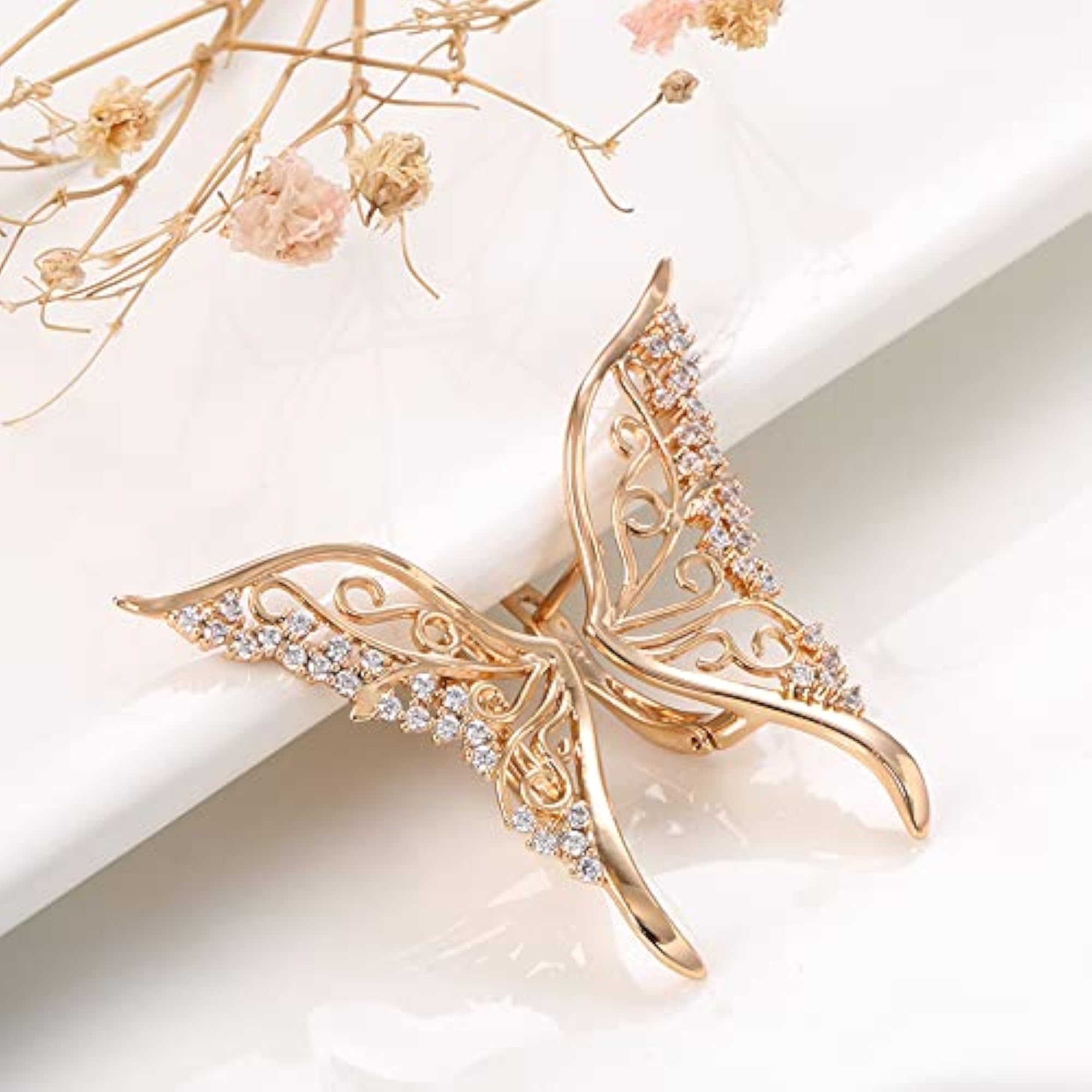 18k Rose Gold Plated Stylish Copper Zircon Earrings for Women