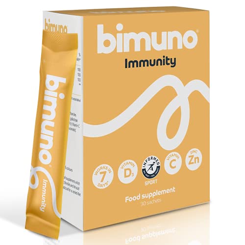 BIMUNO Immunity Food Supplement | Prebiotic Multivitamin for Women, Men & Kids | Immune System Support with Vitamin D3, C & Zinc | Vegetarian, Gluten Free, Halal, Kosher | (.)