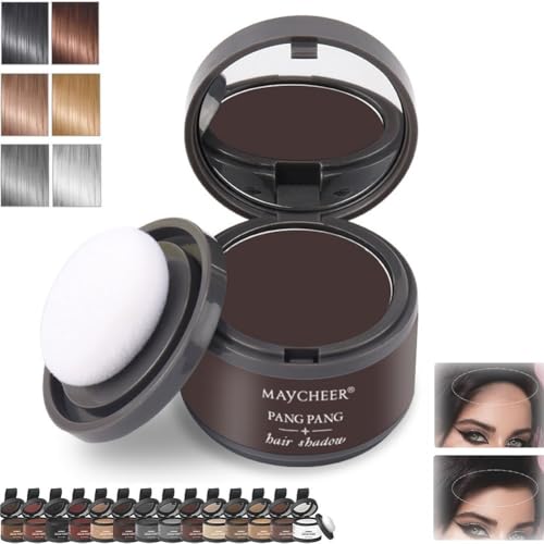 Hair Powder for Women Root Touch Up, Maycheer Hairline Shadow Powder, Magic Root Cover Up, Hair Filler Concealer for Thinning Areas, Volume Enhancer for Men Women, Natural Hairline Look(7#Chestnut bro