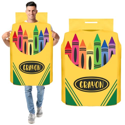 Euusionnn Back to School Crayon Costume End of Year Crayon Box Outfit Class of 2026 Graduation School Teachers Funny Crayon Dress for Group Back to School Team Group Cosplay Outfit