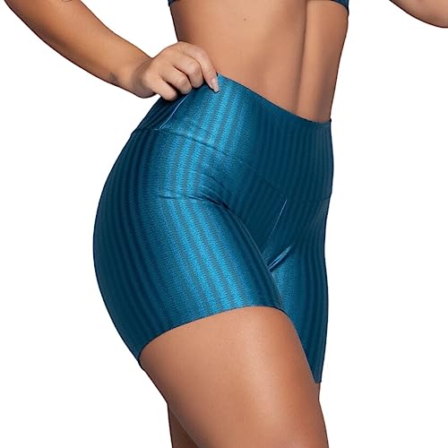 Short New Zig Bella Fiore Modas Compressão 3D Fitness Ikat Tamanho:GG;Cor:Azul;Gênero:Feminino