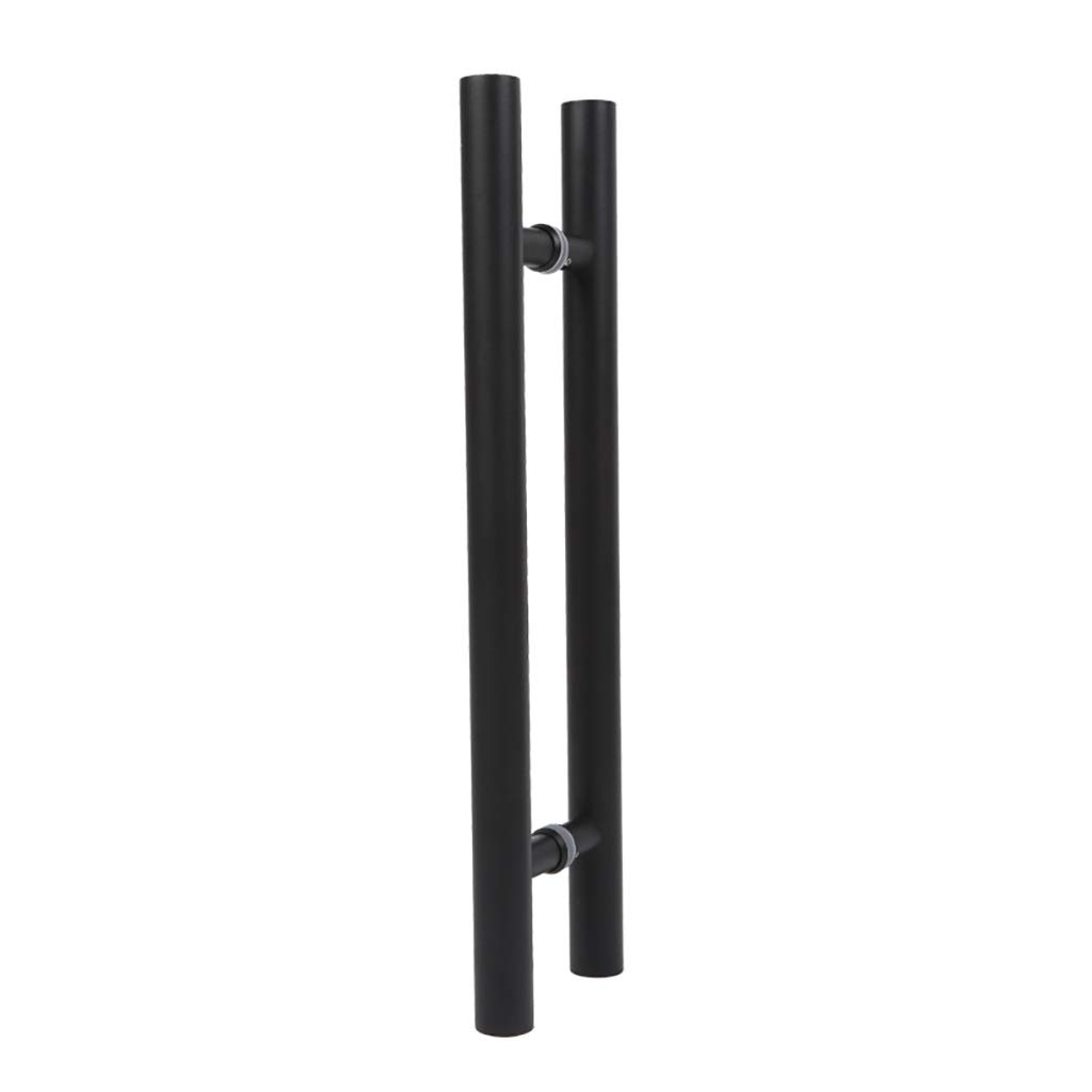 UGZPWQLNX Stainless Steel Round Tube Glass Door Handle, Stainless Steel Round Tube Glass Sliding Door Pull Handle, Black/Sier, Multiple Sizes(Black,1200X900Mm)