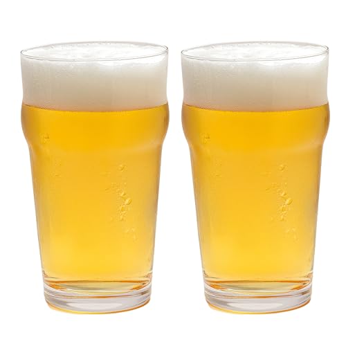 Image of Sipologie Imperial Pint Beer Glass 570Ml, Set Of 2 - Classic British Style Beer Mug - Great For Gifting, Transparent