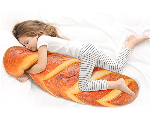 Bread Pillow Funny Pillows Giant Bread Pillow Bread Body Pillow 3D Simulation Bread Shape Pillow Loaf Of Bread Pillow Soft Butter Toast Bread Food Cushion For Christmas Sleeping Decor (47.24 Inches) #TOP3