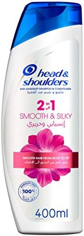 شامبو وبلسم العناية بالشعر هيد اند شولدرز سموث اند سكيني 2 في 1 مضاد للقشرة بسعة 400 مل